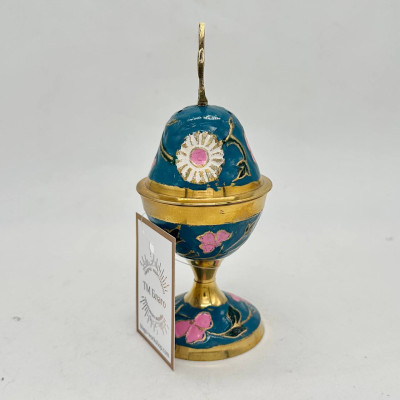 Кадильница ручная расписанная цветной эмалью, 8х14см