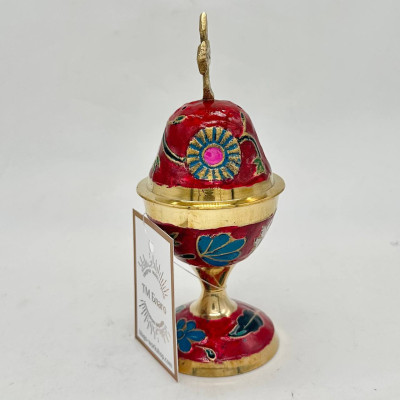 Кадильница ручная расписанная цветной эмалью, 8х14см