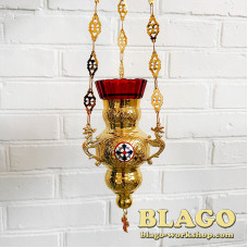 Brass pendant lamp with medallion, 12x22x55 cm