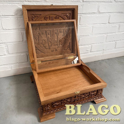  Ковчег для святих мощей дерев'яний різьблений, 38х38х15 см