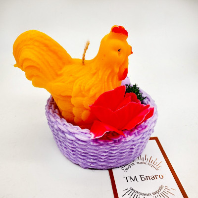 Candle Easter basket with a chicken