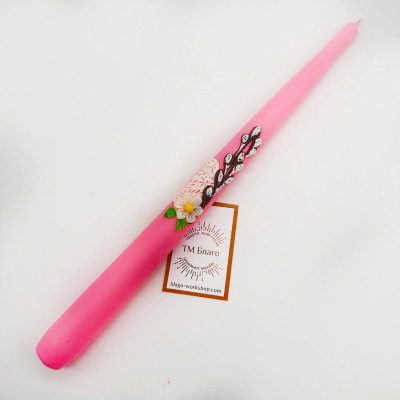  Candle with Easter decoration in color 32 cm