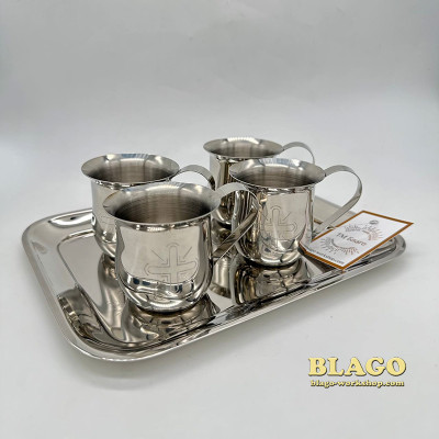 Набір для запивки 4 чашки, 90мл з тацею 20х16 см