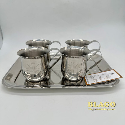 Набір для запивки 4 чашки, 90мл з тацею 20х16 см