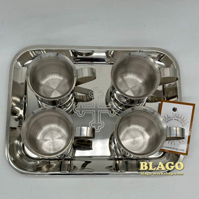 Набір для запивки 4 чашки, 90мл з тацею 20х16 см