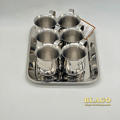 Набір для запивки 6 чашок, 90мл з тацею 20х16 см