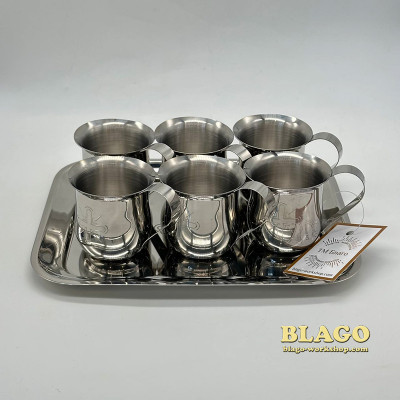 Набір для запивки 6 чашок, 90мл з тацею 20х16 см