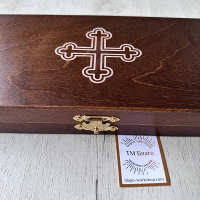 Набір копіє з ебонітовими ручками і гравіюванням в дерев'яному футлярі