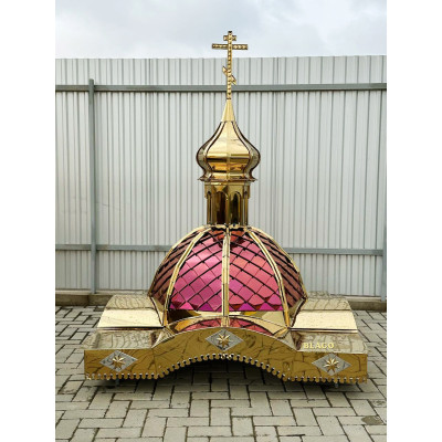 Капличка металева з куполом та хрестом 150х150 см