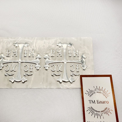  Sticker "Nika" (volumetric cross) for consecration, 7x7 cm