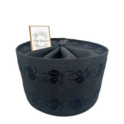 Скуфія Грецька Мяка льон + габардин, чорна