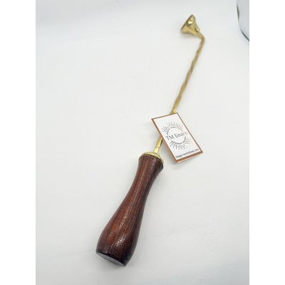 Свечегаситель латунный с деревянной ручкой, 3х40 см