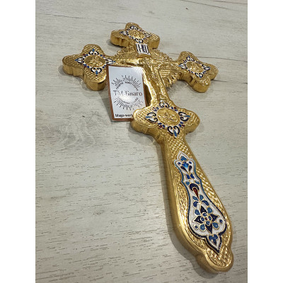 Хрест напрестольний з емаллю, 19,5х30,5 см