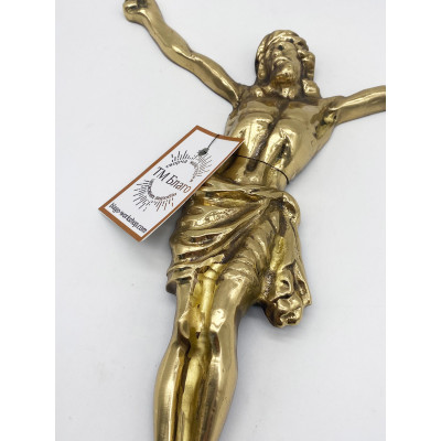 Metal crucifix, brass, 20x26 cm