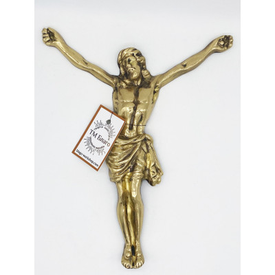 Metal crucifix, brass, 20x26 cm
