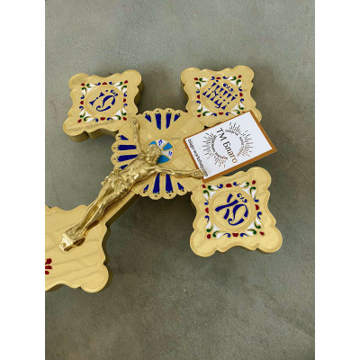 Крест напрестольный латунный на подставке 22х49 см