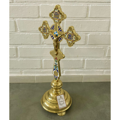 Крест напрестольный латунный на подставке 22х49 см