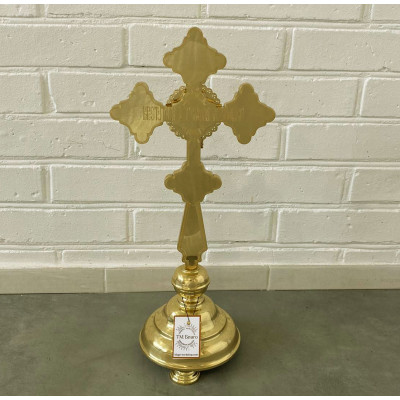 Крест напрестольный латунный на подставке 22х49 см