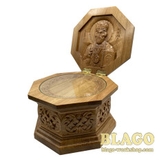 Ark wooden for holy relics, 19х19х12 cm