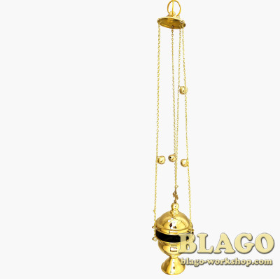 Кадило середнє латунне, не лаковане, 10х20|64 см Кадило середнє латунне, не лаковане, 10х20|64 см