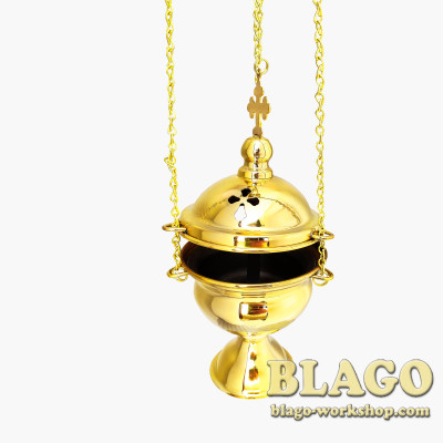 Кадило середнє латунне, не лаковане, 10х20|64 см Кадило середнє латунне, не лаковане, 10х20|64 см