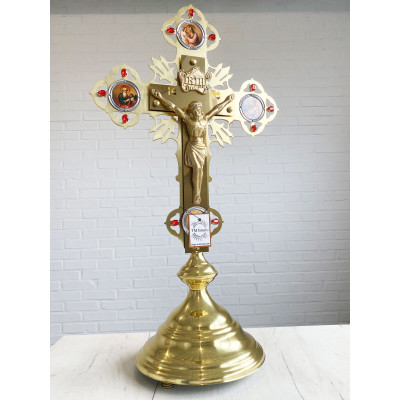 Altar cross brass 35x65 cm