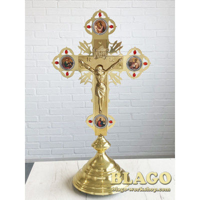 Altar cross brass 35x65 cm