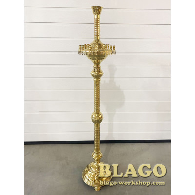 Підсвічник на 24 свічки 1 лампаду латунний, 28х28х134 см
