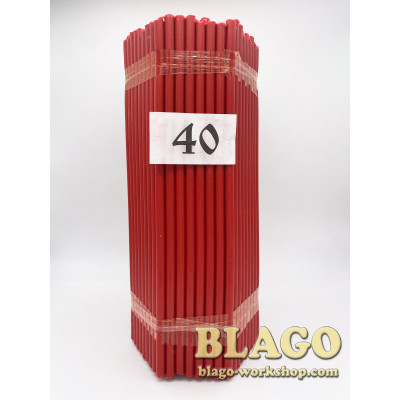 Candles (ofirki) church paraffin red No. 40, 200 pcs Candles (ofirki) church paraffin red No. 40, 200 pcs