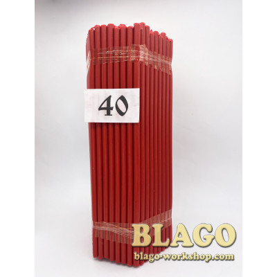 Candles (ofirki) church paraffin red No. 40, 200 pcs Candles (ofirki) church paraffin red No. 40, 200 pcs