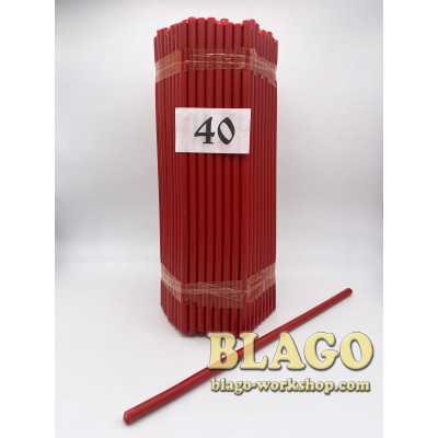 Candles (ofirki) church paraffin red No. 40, 200 pcs
