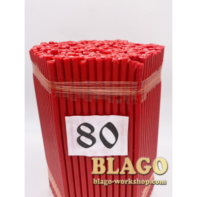 Candles (ofirki) church paraffin red No. 80, 400 pcs