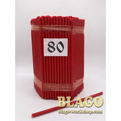 Candles (ofirki) church paraffin red No. 80, 400 pcs