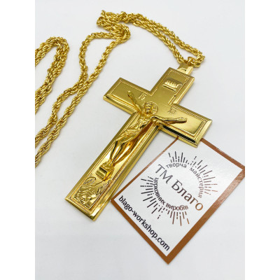 Brass pectoral cross, 6.5x11 cm
