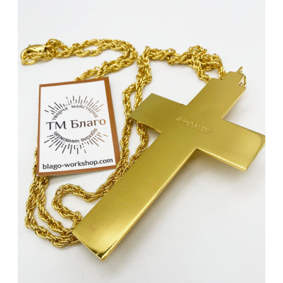 Brass pectoral cross, 6.5x11 cm