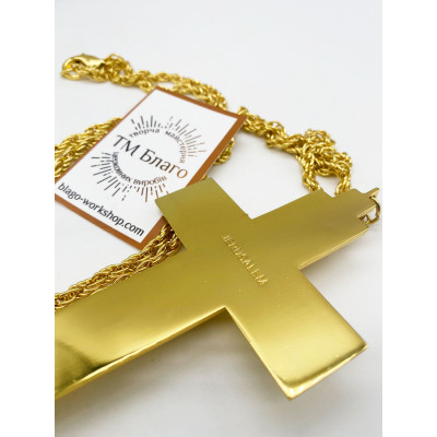 Brass pectoral cross, 6.5x11 cm