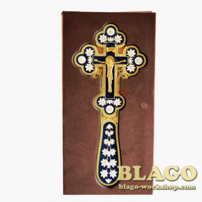 Altar cross with enamel, bilateral, (Greece), 7,5х0,6х17 cm