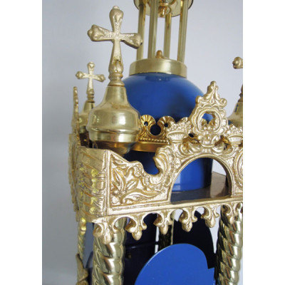 Tabernacle brass bluewithout cap, 35х35х73 cm