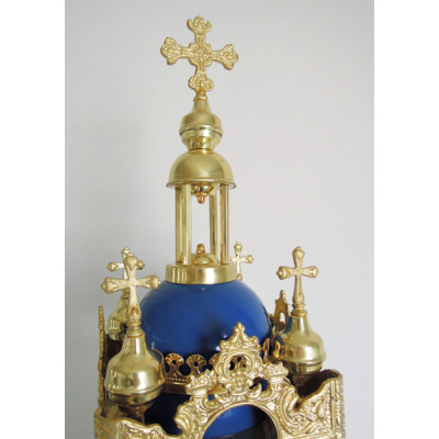 Tabernacle brass bluewithout cap, 35х35х73 cm