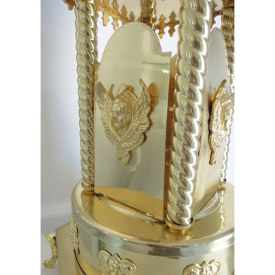 Tabernacle brass bluewithout cap, 35х35х73 cm
