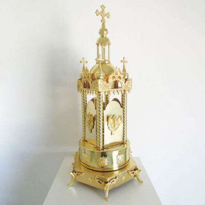 Tabernacle brass bluewithout cap, 35х35х73 cm