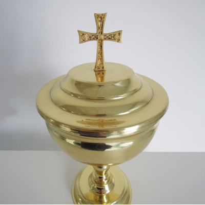 Даросховница латунная (потири с крышкой), 16х29 см