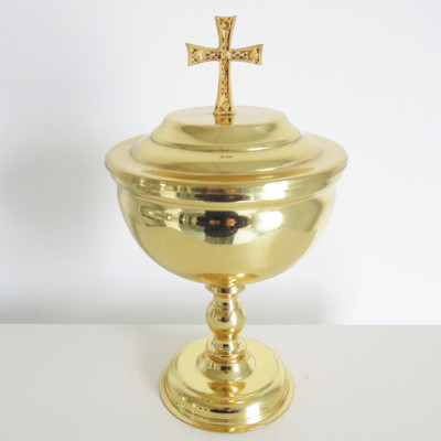 Даросховница латунная (потири с крышкой), 16х29 см