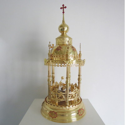 Дарохранительниця латунна з литвом, 26х65 см