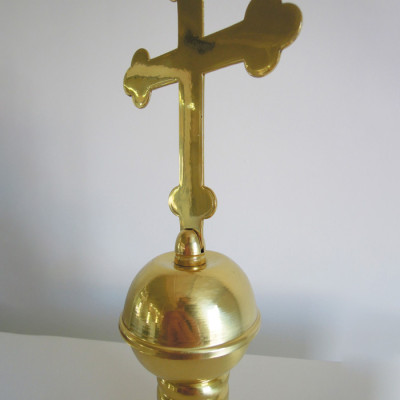 Наконечник на хоругви латунный, 11х28 см