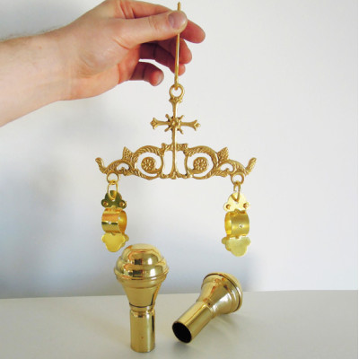 Gonfalon pendant with a cross, 17x22 cm