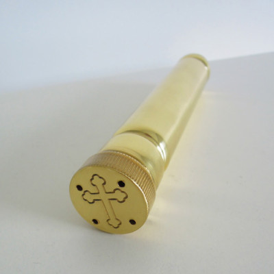 Кропило портативное латунное большое, 21 см