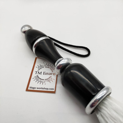 Aspergillum large with ebonite handle, artificial pile, 34 cm