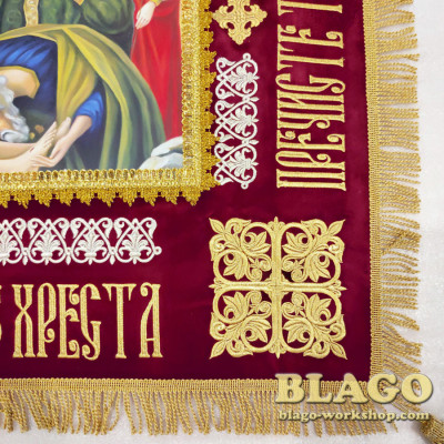 Плащаниця вишита "Спаситель з предстоящими" №2, 128х82 см