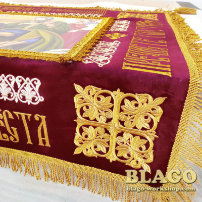 Плащаниця вишита "Спаситель з предстоящими" №2, 128х82 см